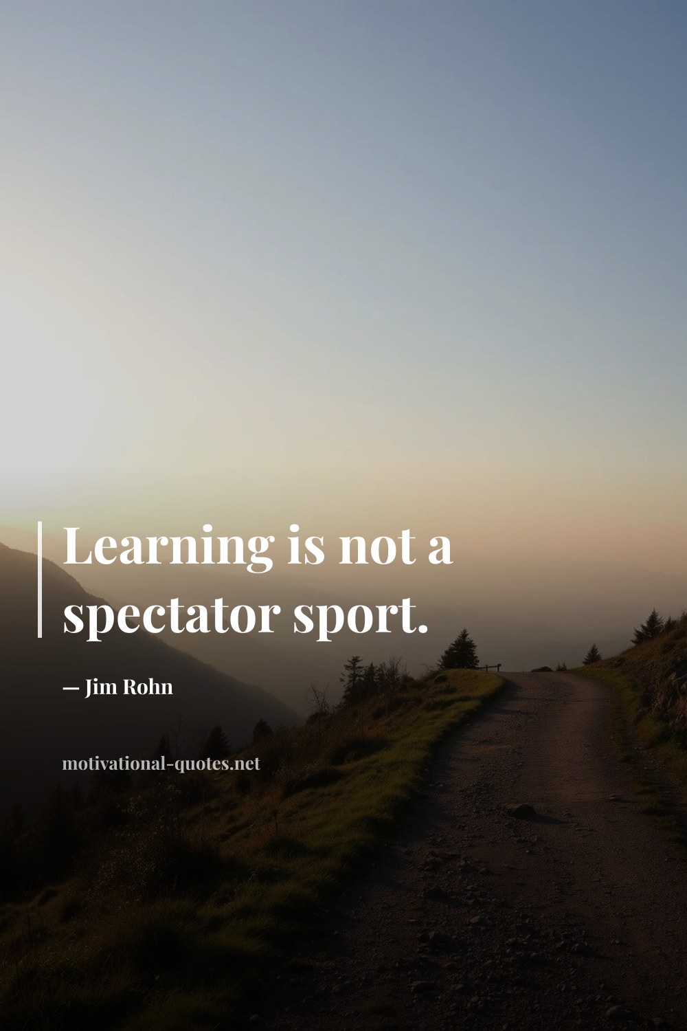 "Learning is not a spectator sport." — Jim Rohn