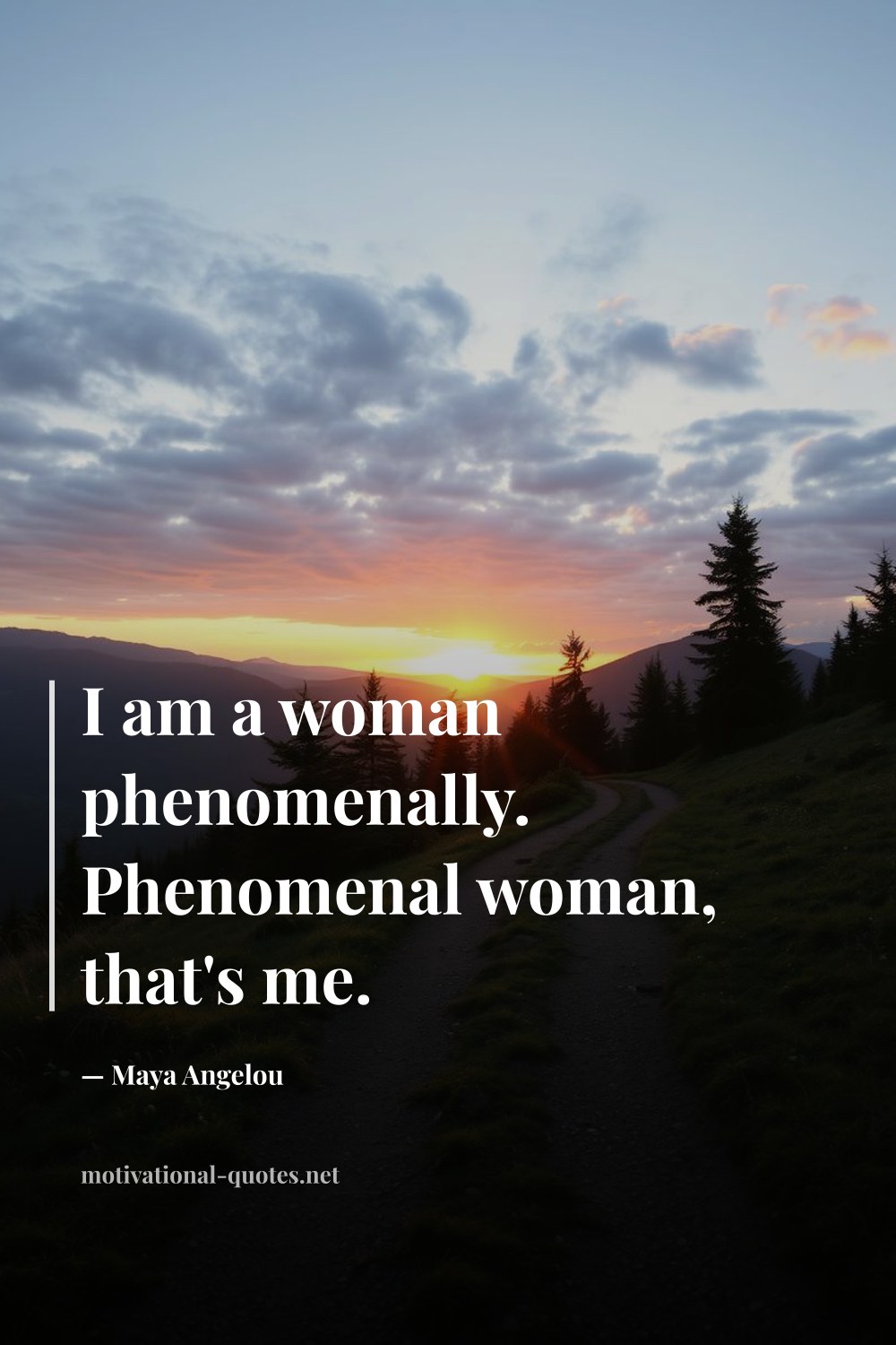"I am a woman phenomenally. Phenomenal woman, that's me." — Maya Angelou