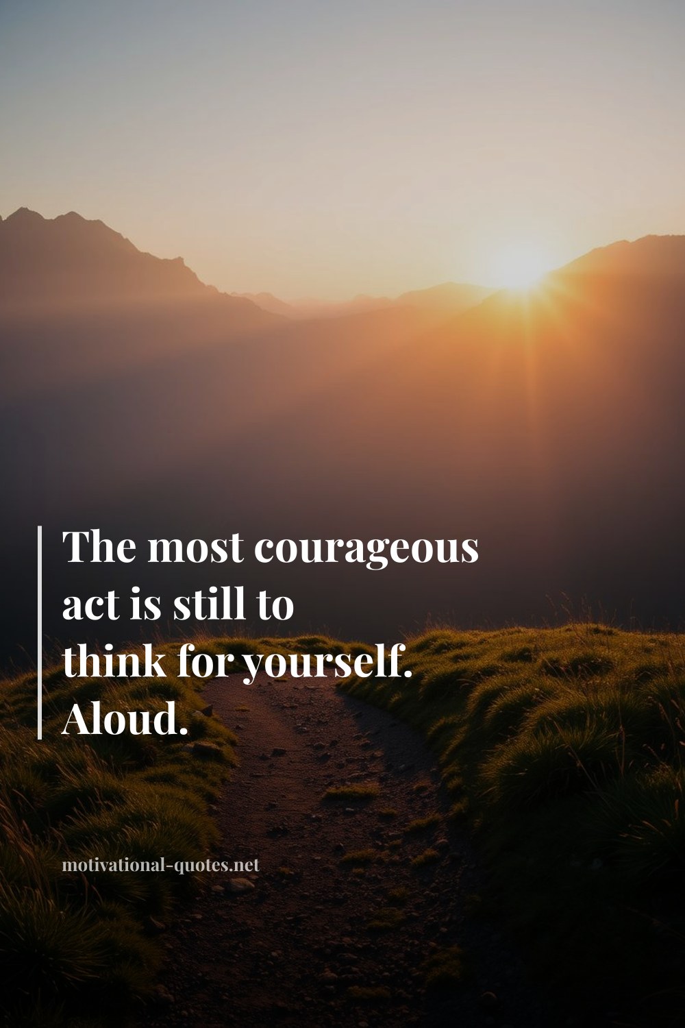 "The most courageous act is still to think for yourself. Aloud." — Anonymous
