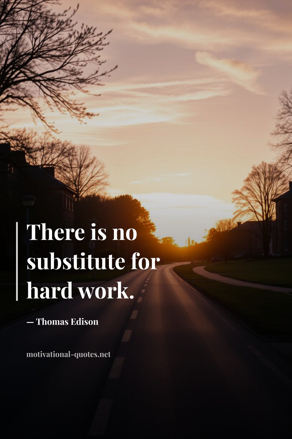 "There is no substitute for hard work." — Thomas Edison