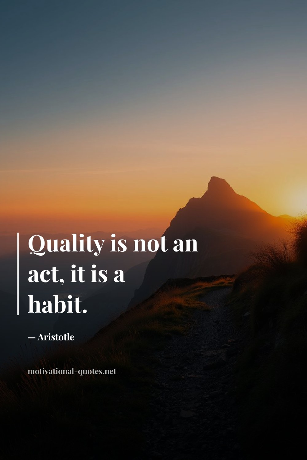 "Quality is not an act, it is a habit." — Aristotle