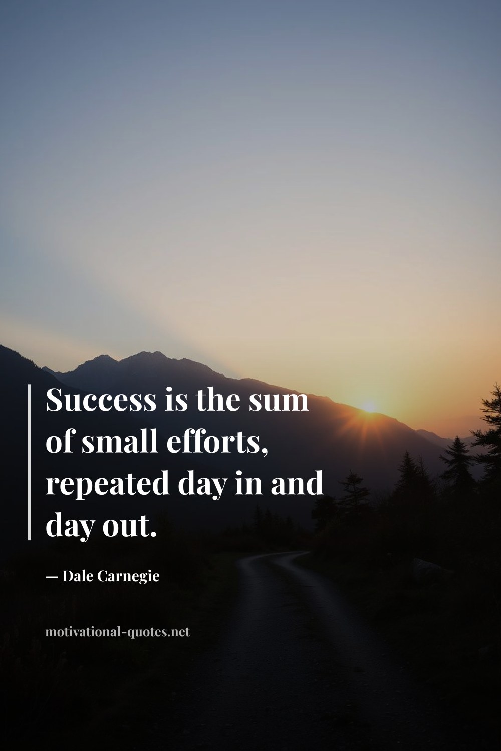 "Success is the sum of small efforts, repeated day in and day out." — Dale Carnegie