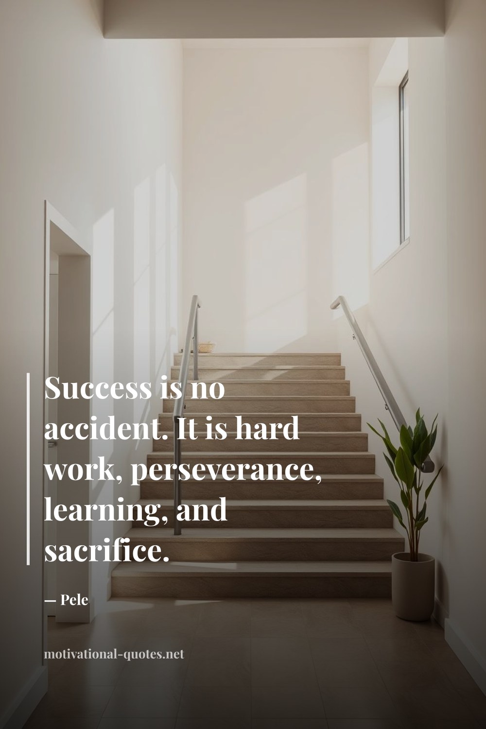 "Success is no accident. It is hard work, perseverance, learning, and sacrifice." — Pele