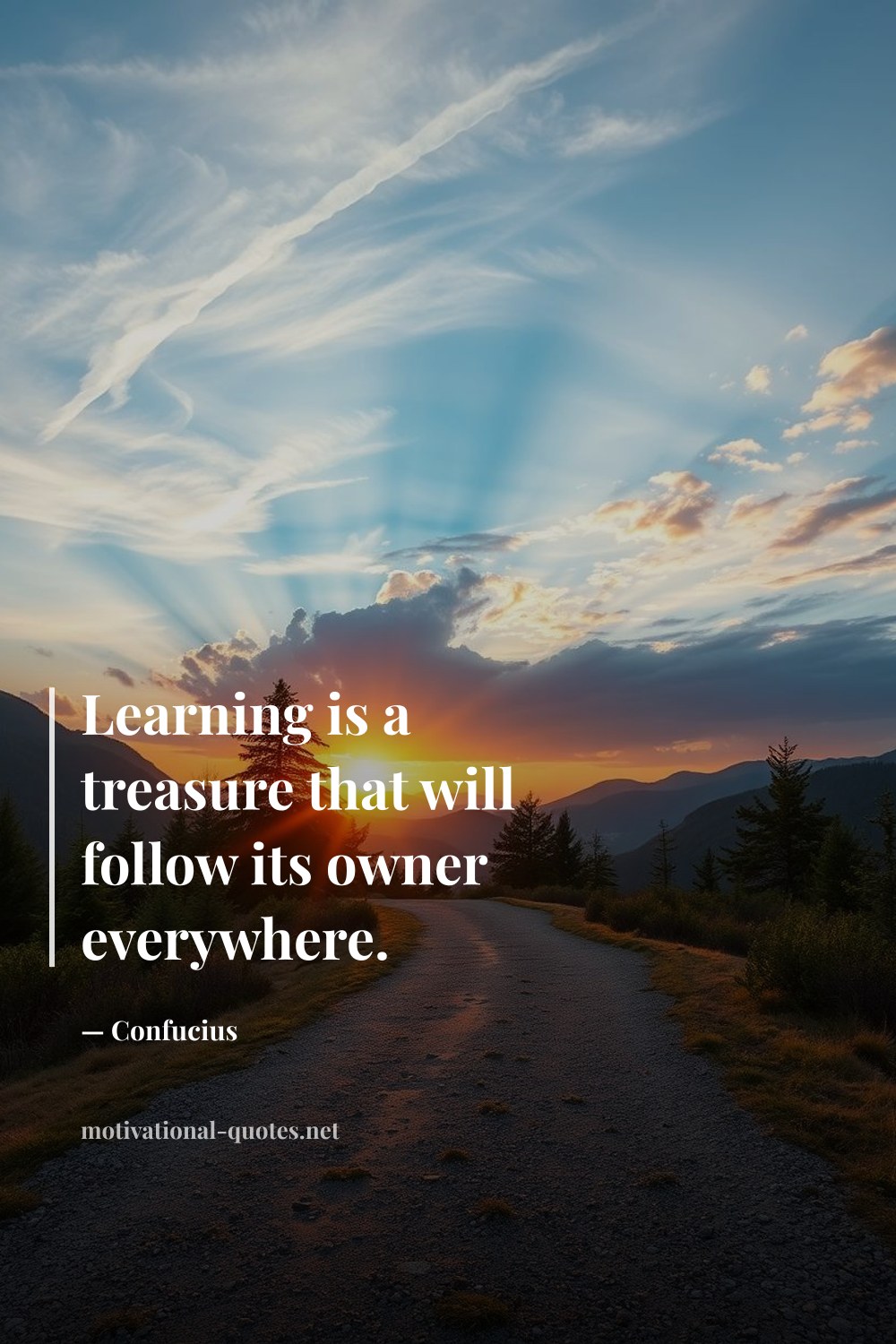 "Learning is a treasure that will follow its owner everywhere." — Confucius