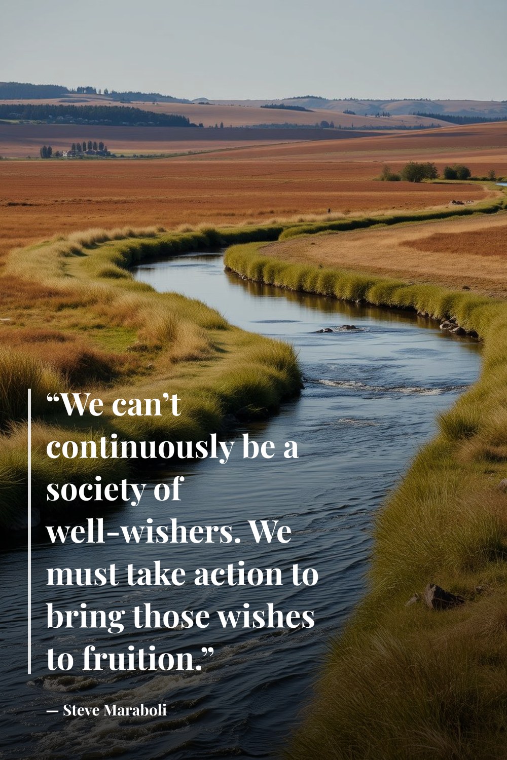 "“We can’t continuously be a society of well-wishers. We must take action to bring those wishes to fruition.”" — Steve Maraboli