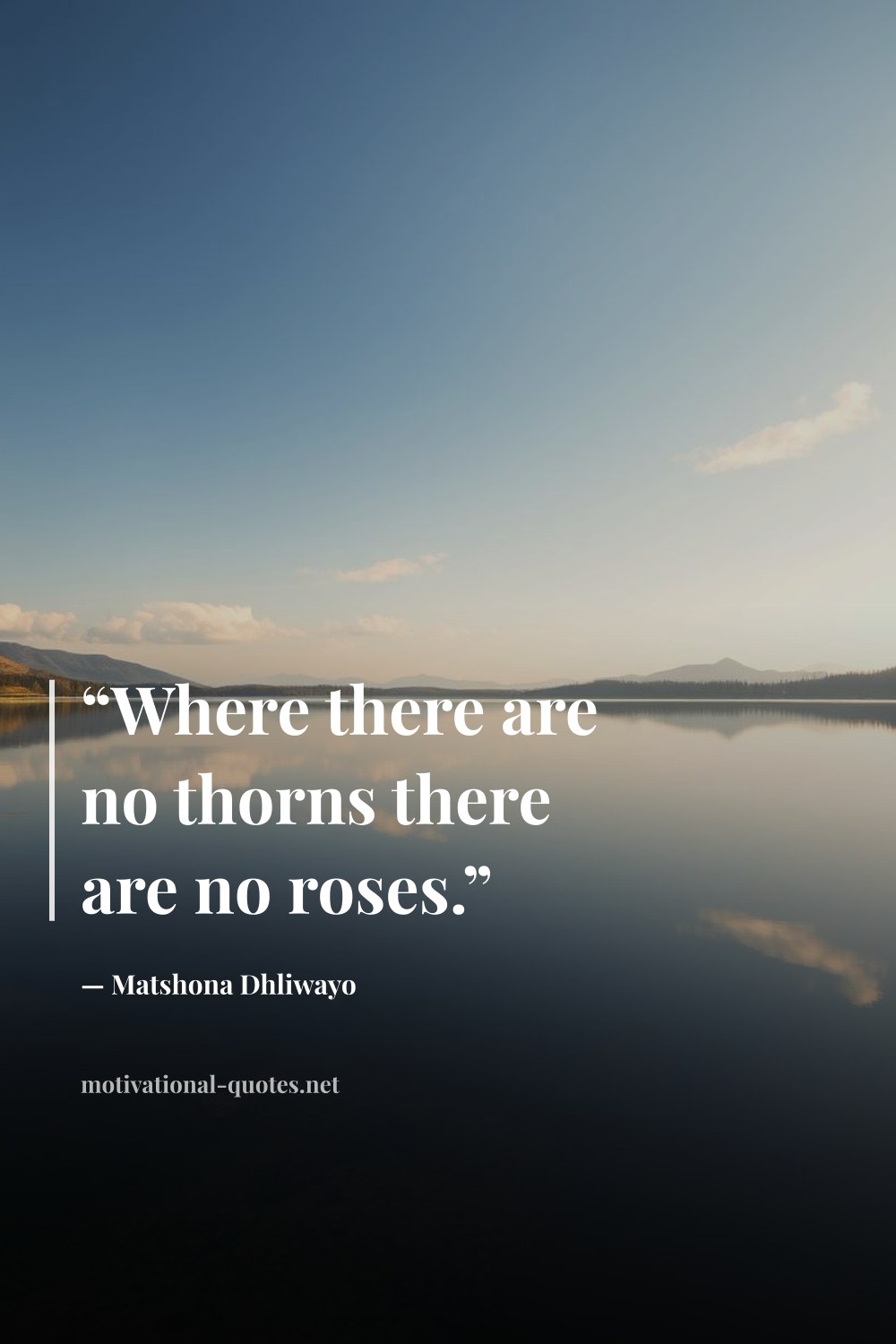 "“Where there are no thorns there are no roses.”" — Matshona Dhliwayo