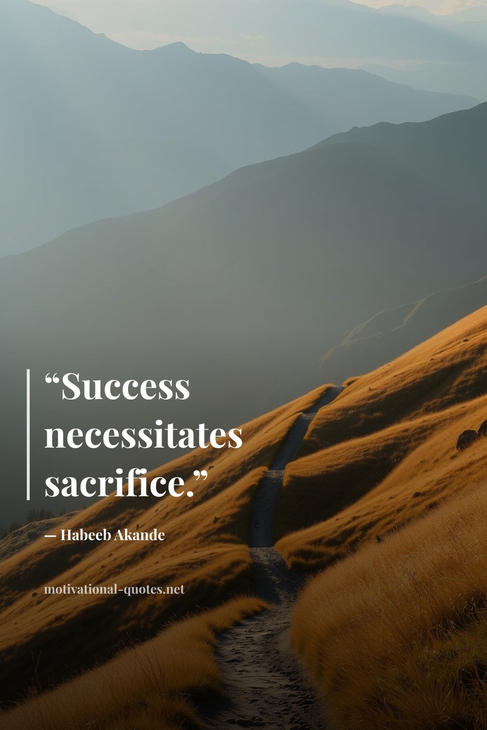 "“Success necessitates sacrifice.”" — Habeeb Akande