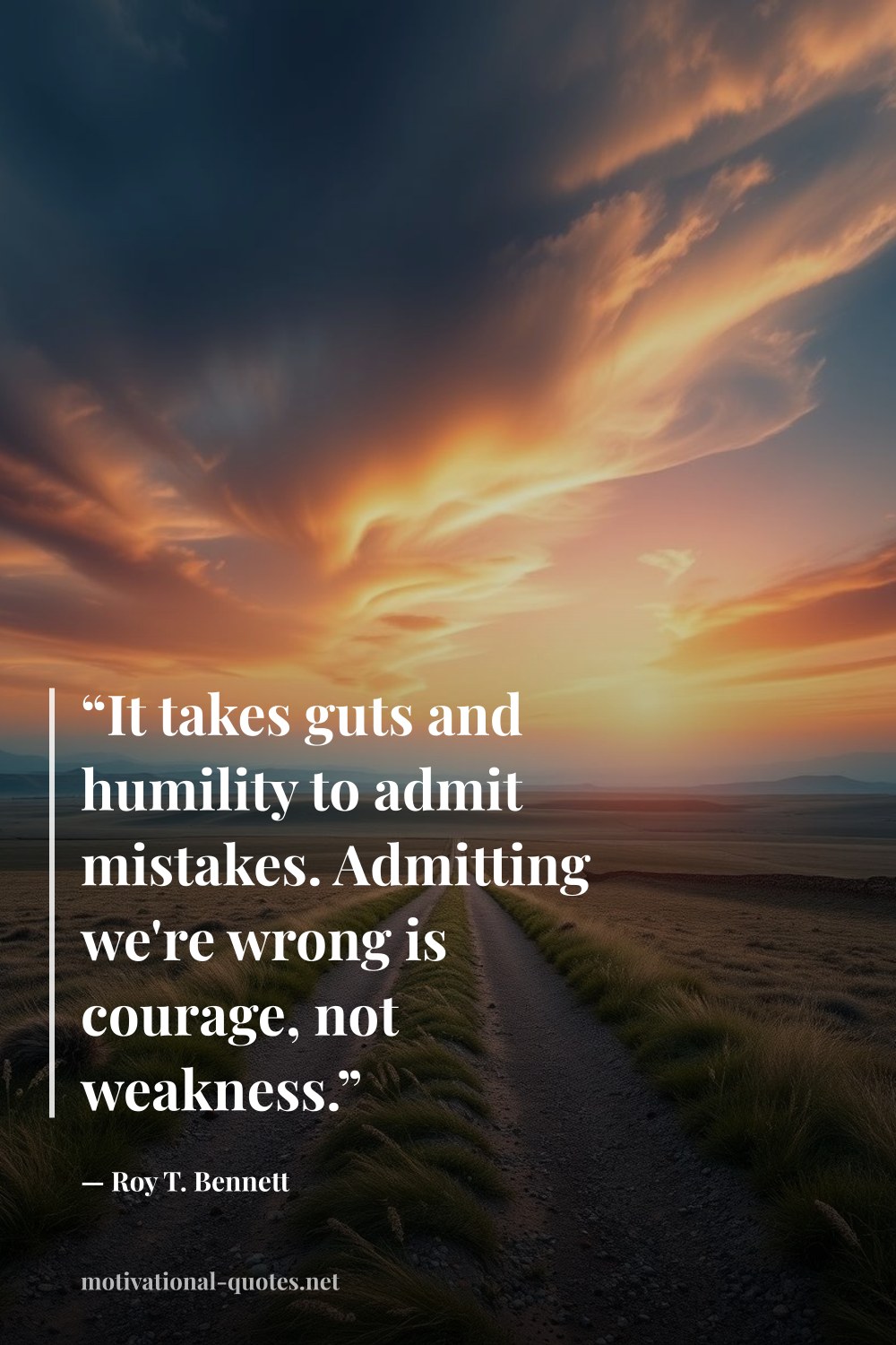 "“It takes guts and humility to admit mistakes. Admitting we're wrong is courage, not weakness.”" — Roy T. Bennett