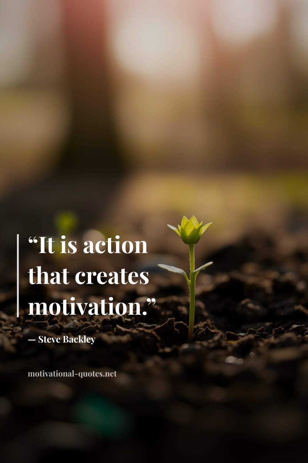"“It is action that creates motivation.”" — Steve Backley