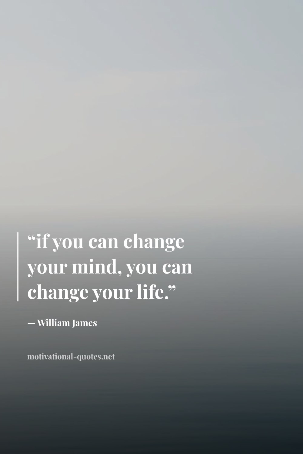"“if you can change your mind, you can change your life.”" — William James