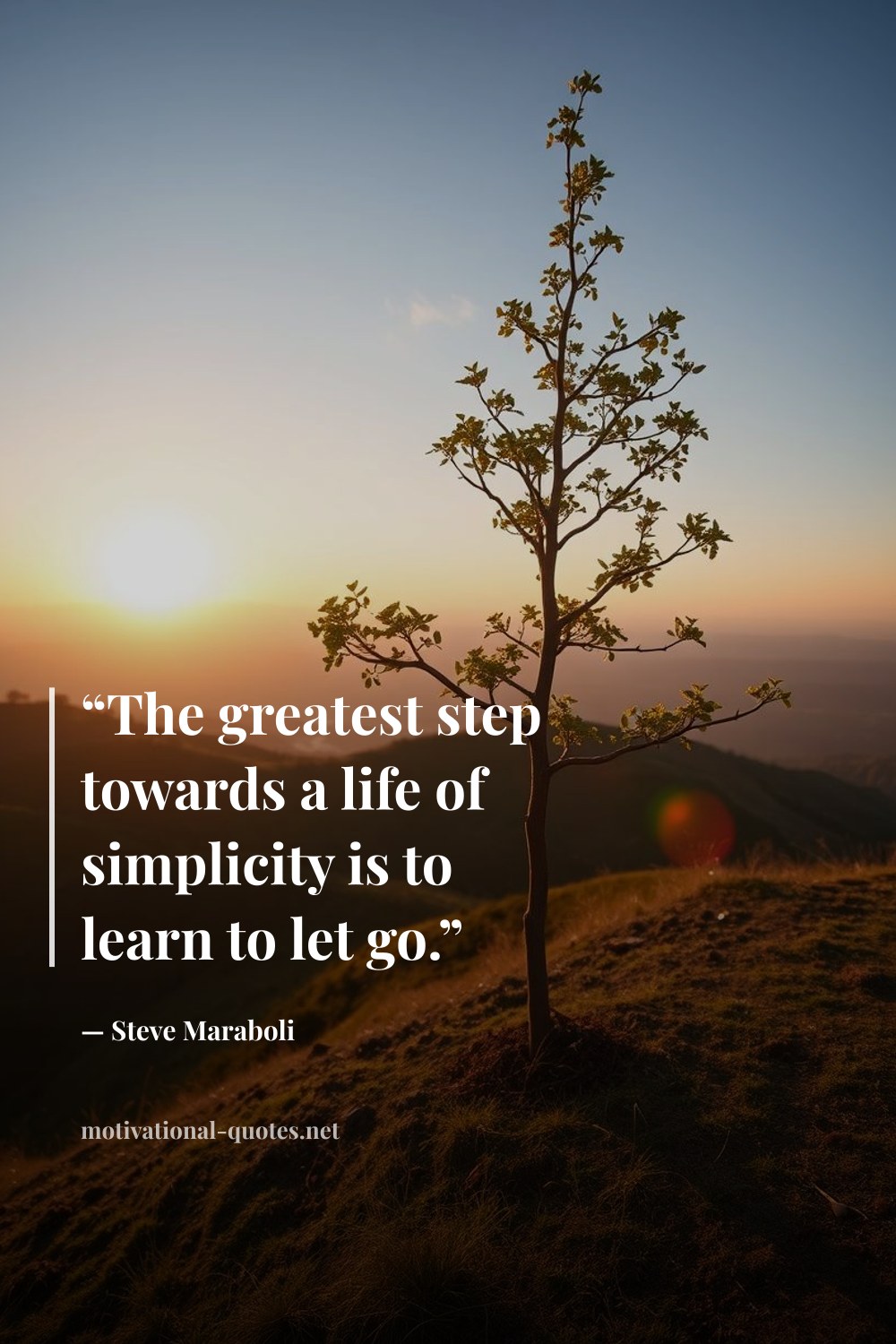 "“The greatest step towards a life of simplicity is to learn to let go.”" — Steve Maraboli