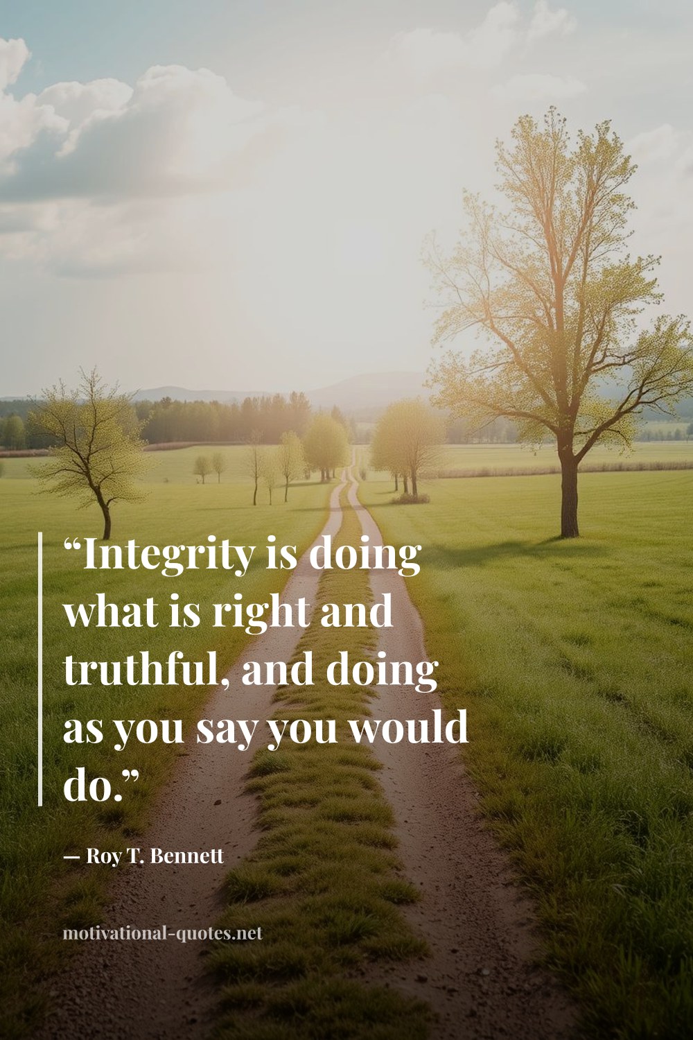 "“Integrity is doing what is right and truthful, and doing as you say you would do.”" — Roy T. Bennett