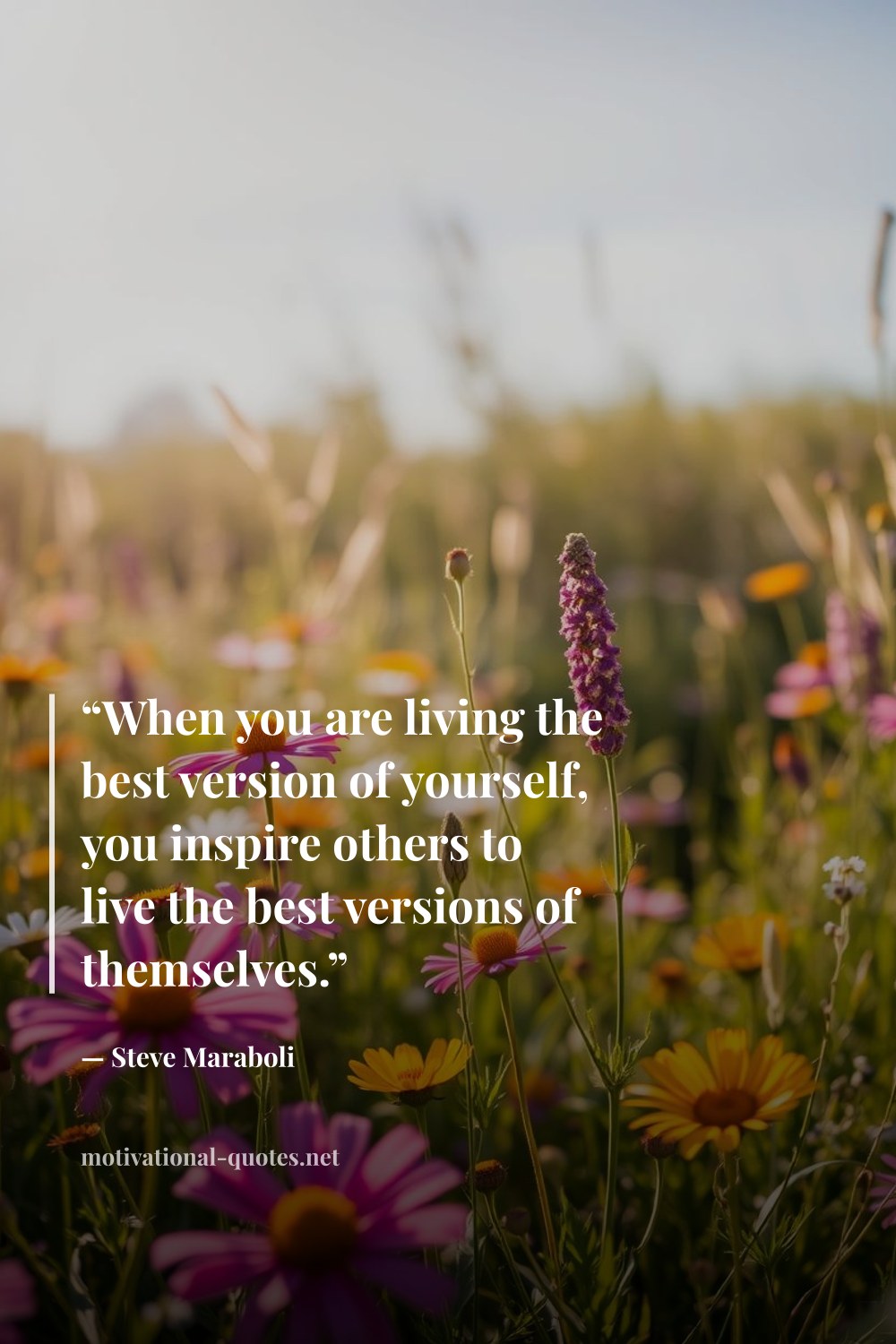 "“When you are living the best version of yourself, you inspire others to live the best versions of themselves.”" — Steve Maraboli