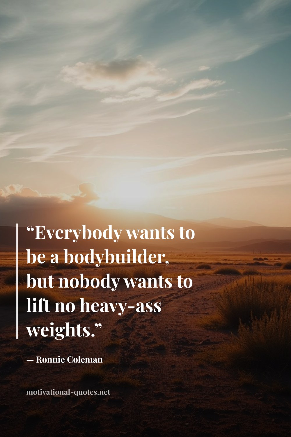"“Everybody wants to be a bodybuilder, but nobody wants to lift no heavy-ass weights.”" — Ronnie Coleman