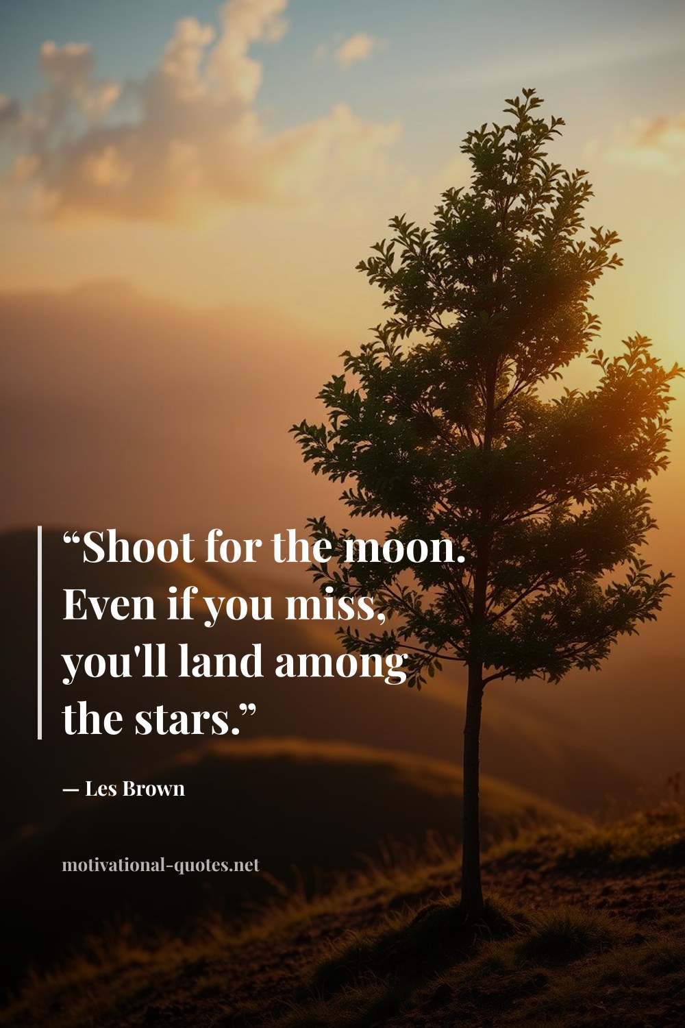 "“Shoot for the moon. Even if you miss, you'll land among the stars.”" — Les Brown