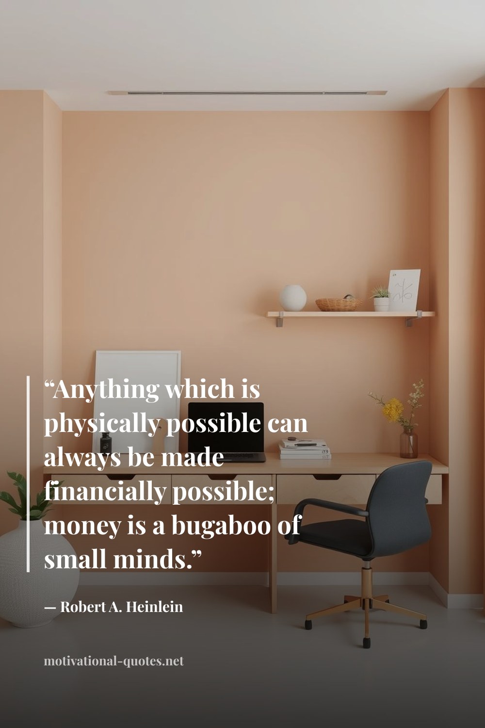 "“Anything which is physically possible can always be made financially possible; money is a bugaboo of small minds.”" — Robert A. Heinlein