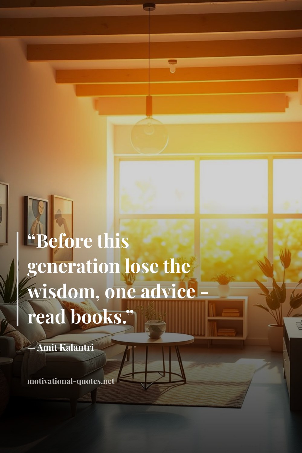"“Before this generation lose the wisdom, one advice - read books.”" — Amit Kalantri