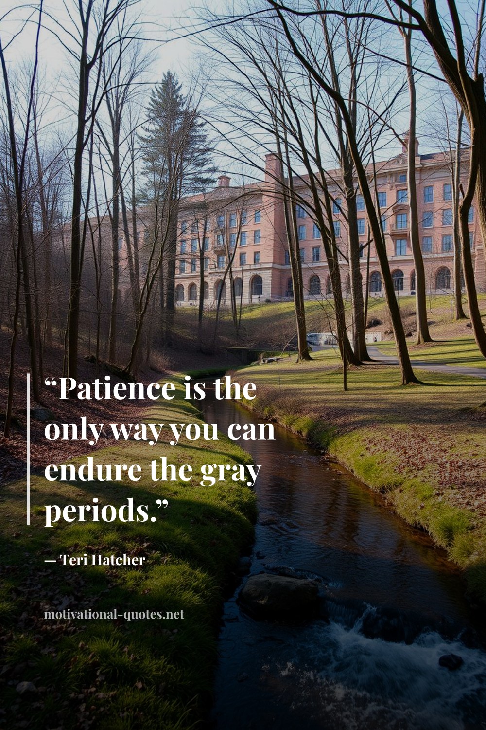 "“Patience is the only way you can endure the gray periods.”" — Teri Hatcher
