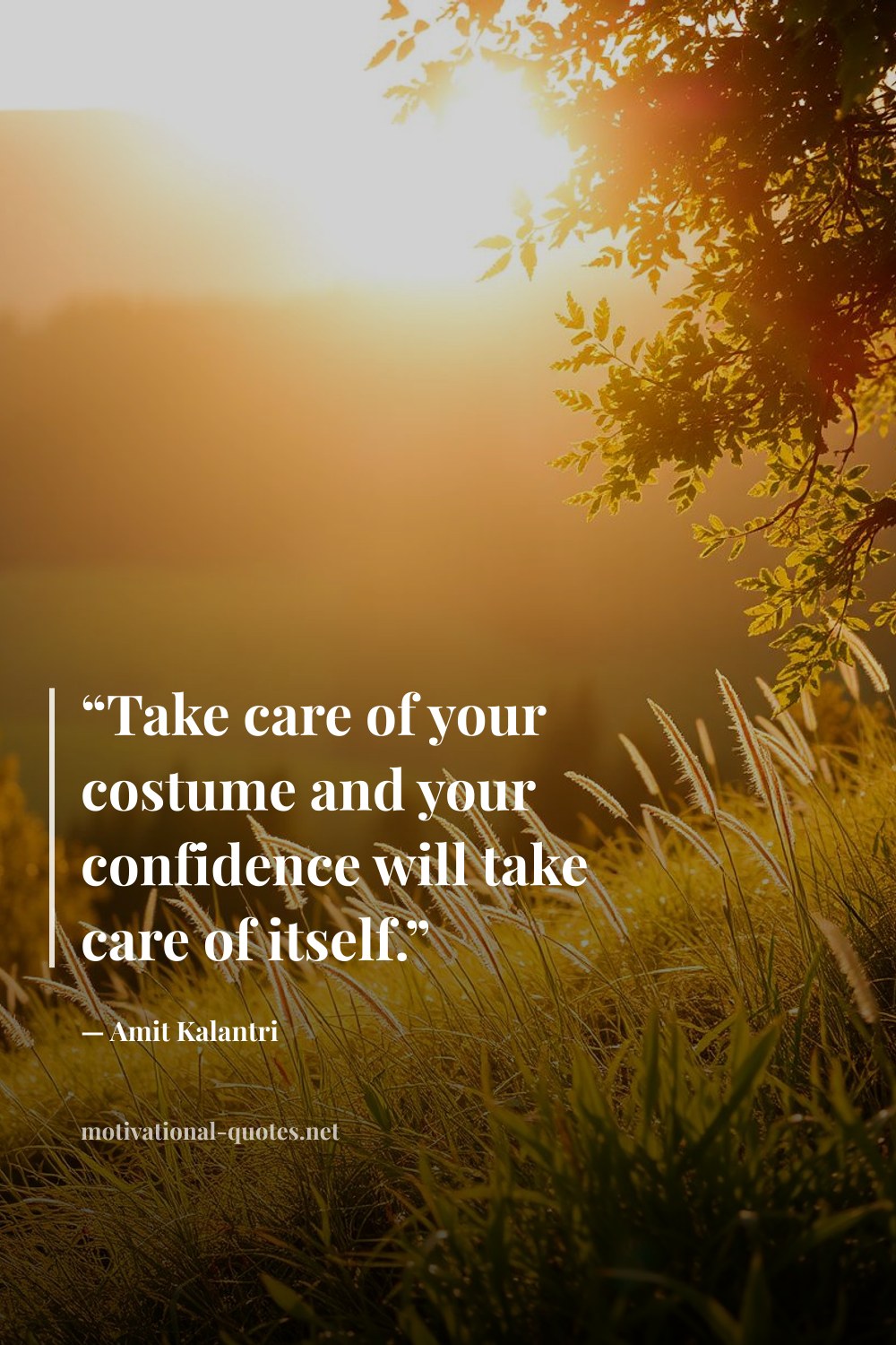 "“Take care of your costume and your confidence will take care of itself.”" — Amit Kalantri