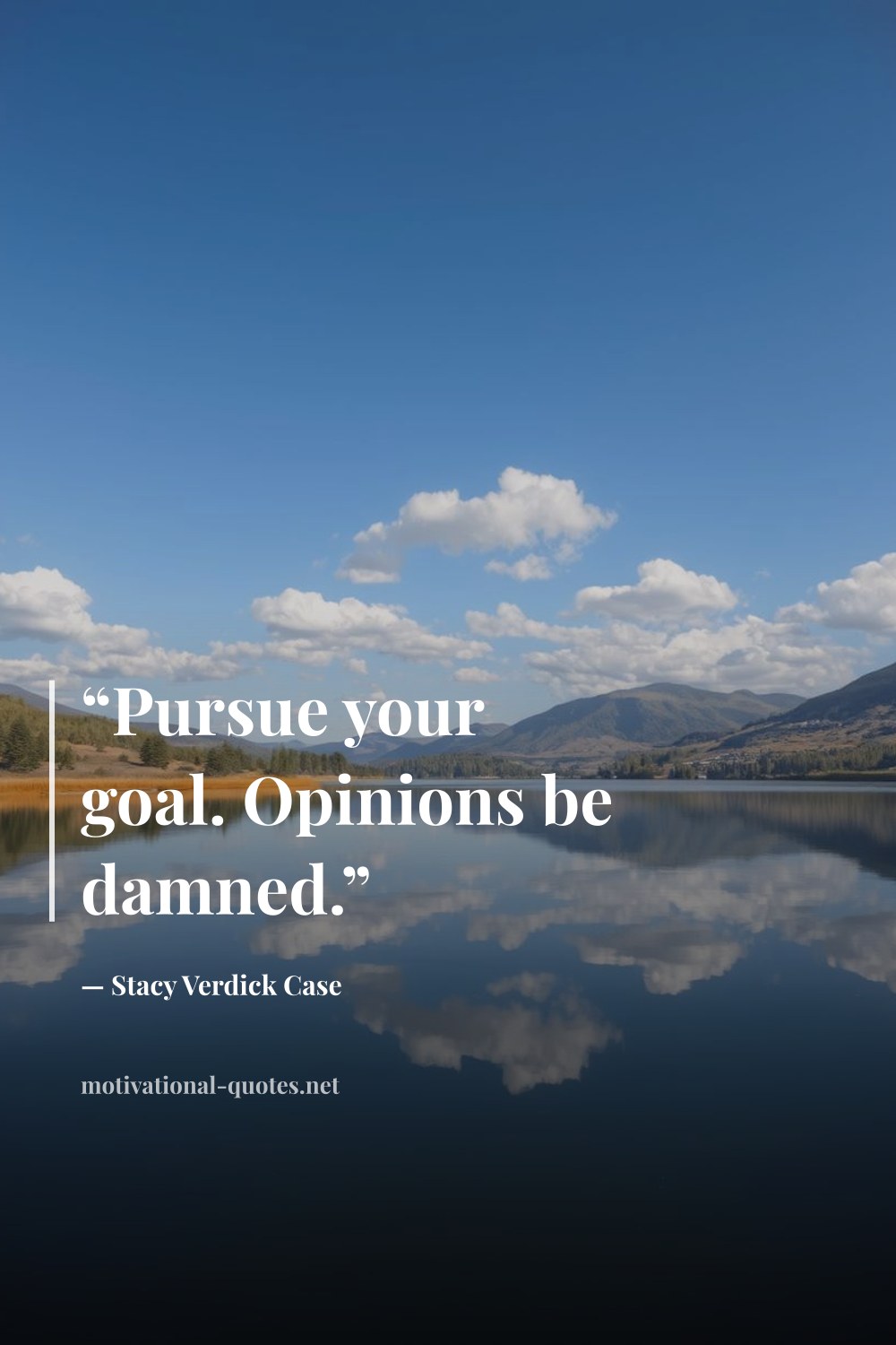 "“Pursue your goal. Opinions be damned.”" — Stacy Verdick Case