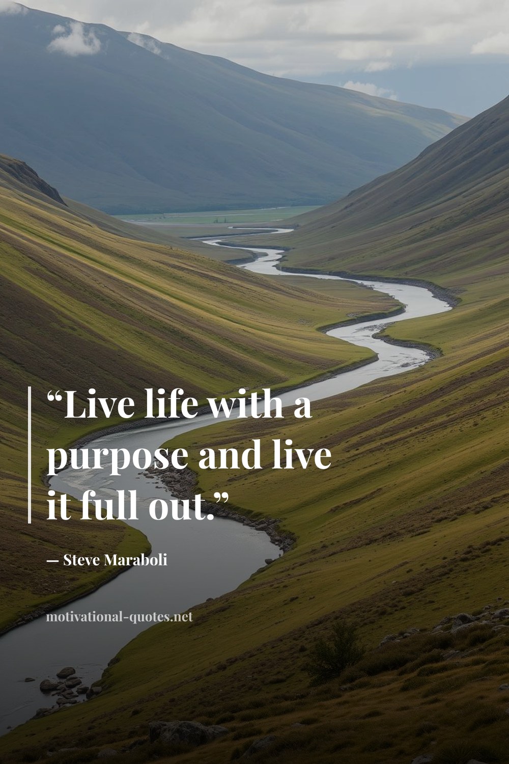 "“Live life with a purpose and live it full out.”" — Steve Maraboli