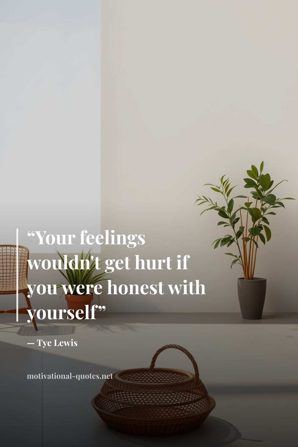 "“Your feelings wouldn't get hurt if you were honest with yourself”" — Tye Lewis