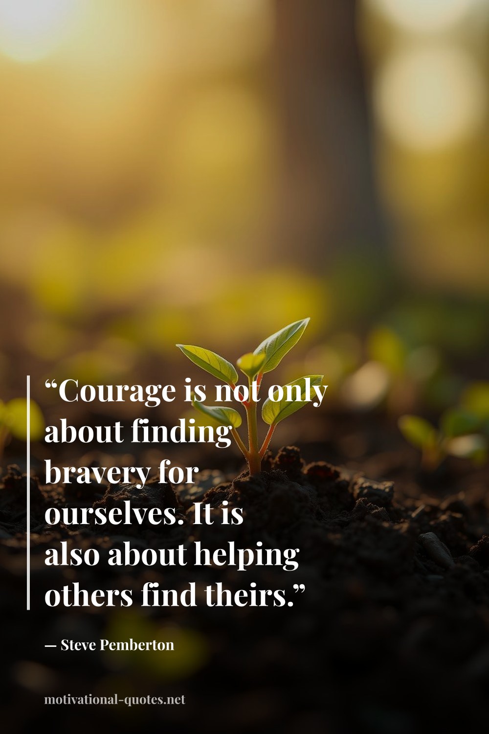 "“Courage is not only about finding bravery for ourselves. It is also about helping others find theirs.”" — Steve  Pemberton