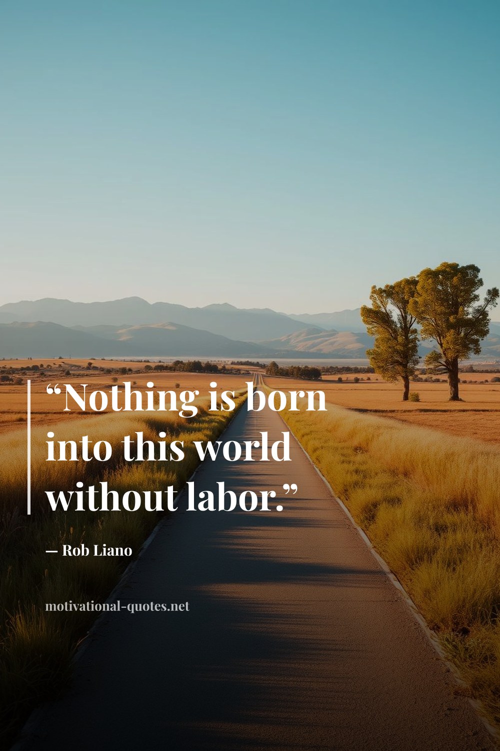 "“Nothing is born into this world without labor.”" — Rob Liano
