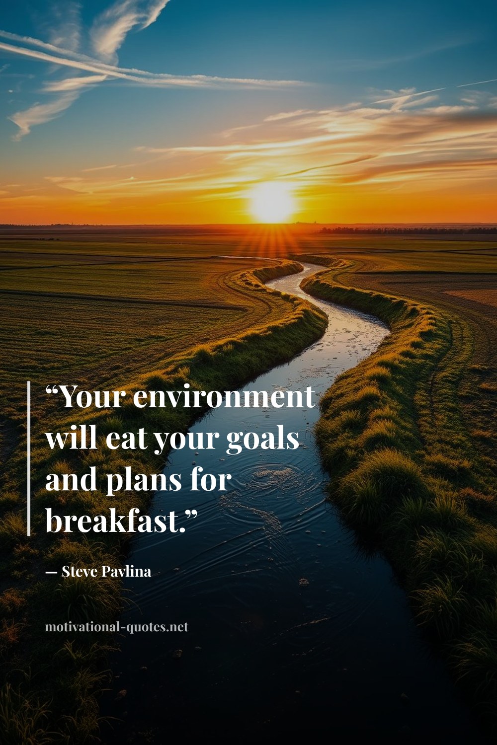 "“Your environment will eat your goals and plans for breakfast.”" — Steve Pavlina