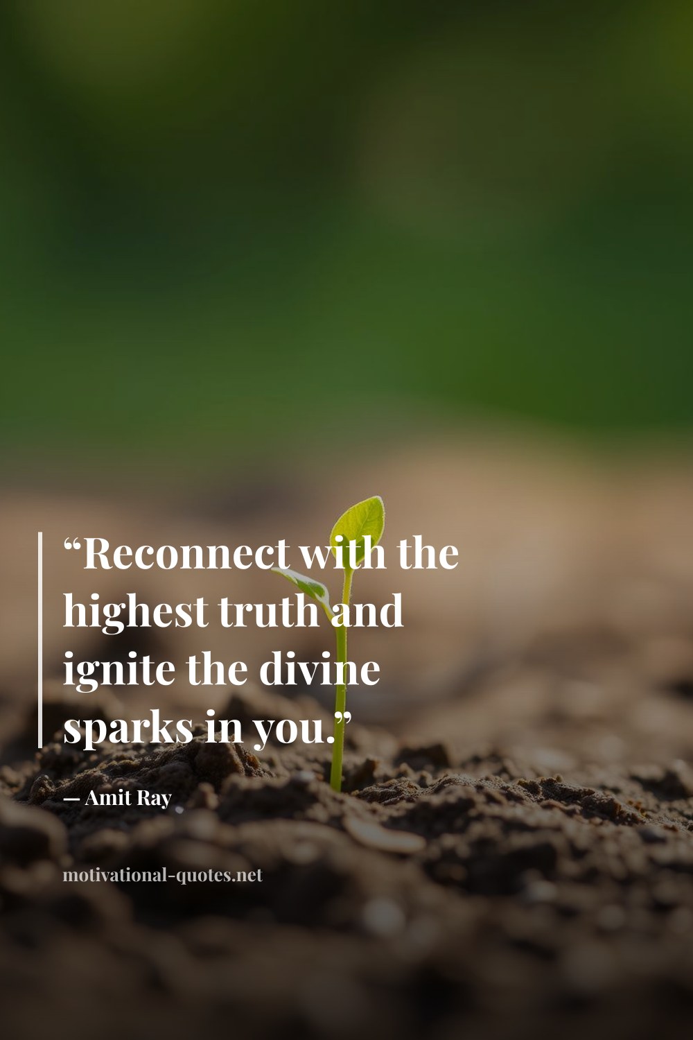 "“Reconnect with the highest truth and ignite the divine sparks in you.”" — Amit Ray