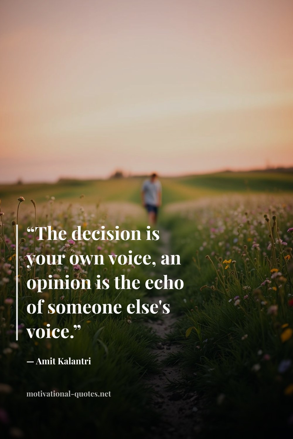 "“The decision is your own voice, an opinion is the echo of someone else's voice.”" — Amit Kalantri