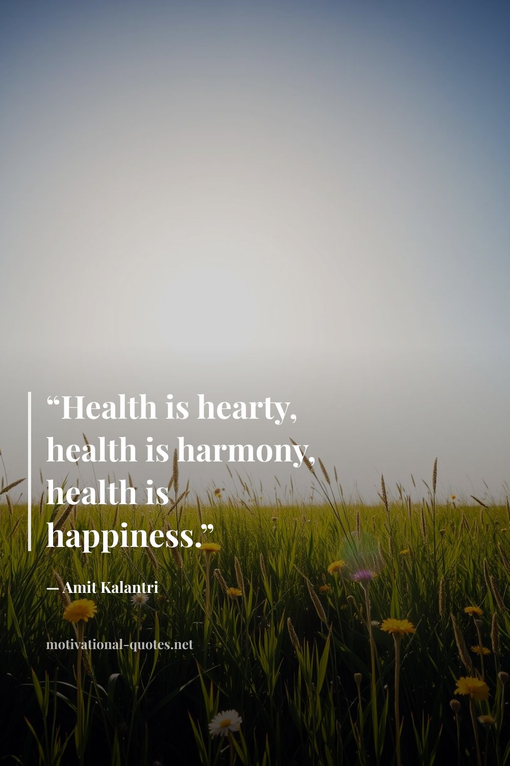 "“Health is hearty, health is harmony, health is happiness.”" — Amit Kalantri