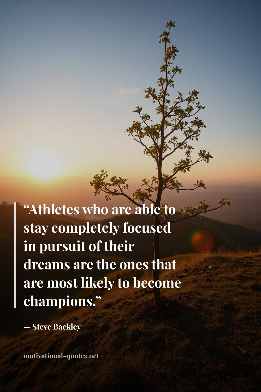 "“Athletes who are able to stay completely focused in pursuit of their dreams are the ones that are most likely to become champions.”" — Steve Backley