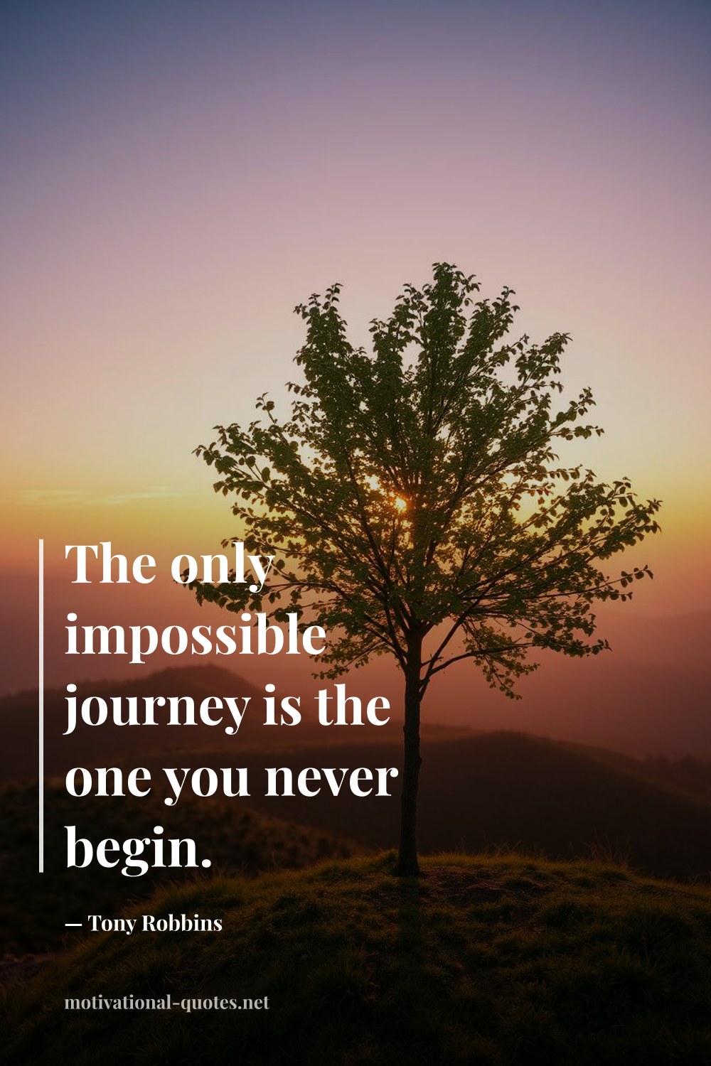 "The only impossible journey is the one you never begin." — Tony Robbins