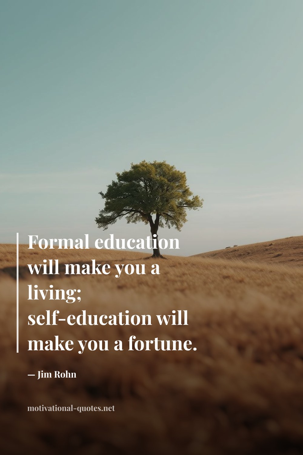 "Formal education will make you a living; self-education will make you a fortune." — Jim Rohn