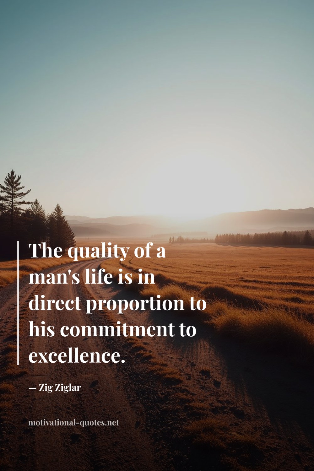 "The quality of a man's life is in direct proportion to his commitment to excellence." — Zig Ziglar