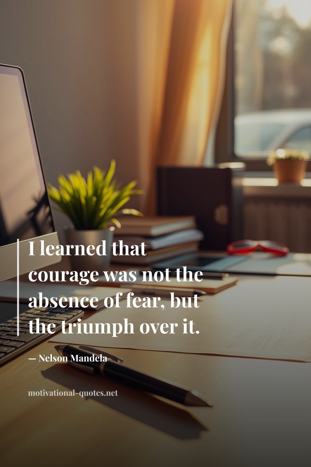 "I learned that courage was not the absence of fear, but the triumph over it." — Nelson Mandela