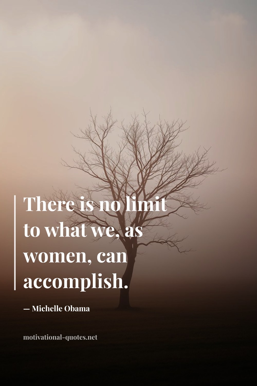 "There is no limit to what we, as women, can accomplish." — Michelle Obama