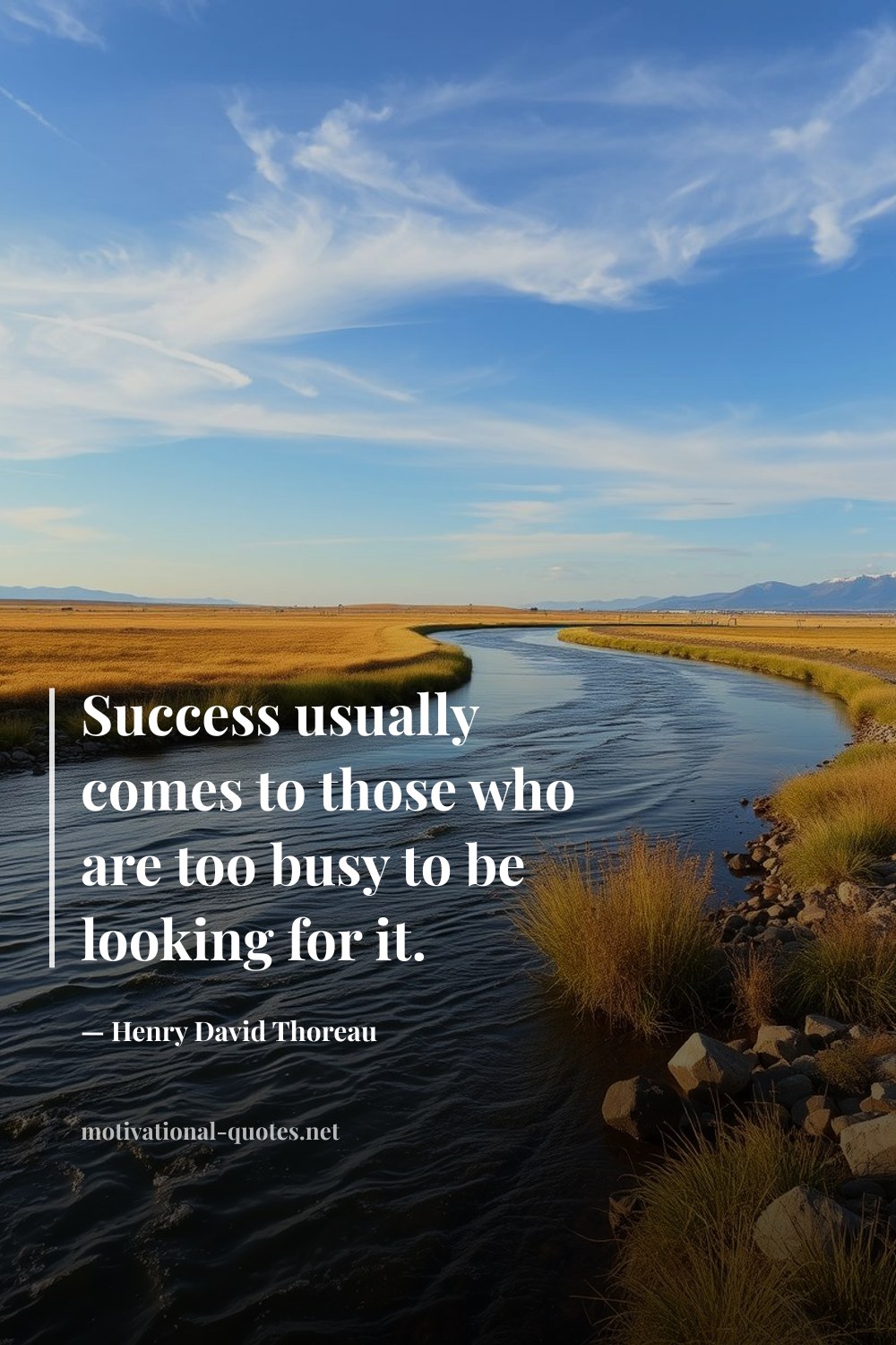 "Success usually comes to those who are too busy to be looking for it." — Henry David Thoreau