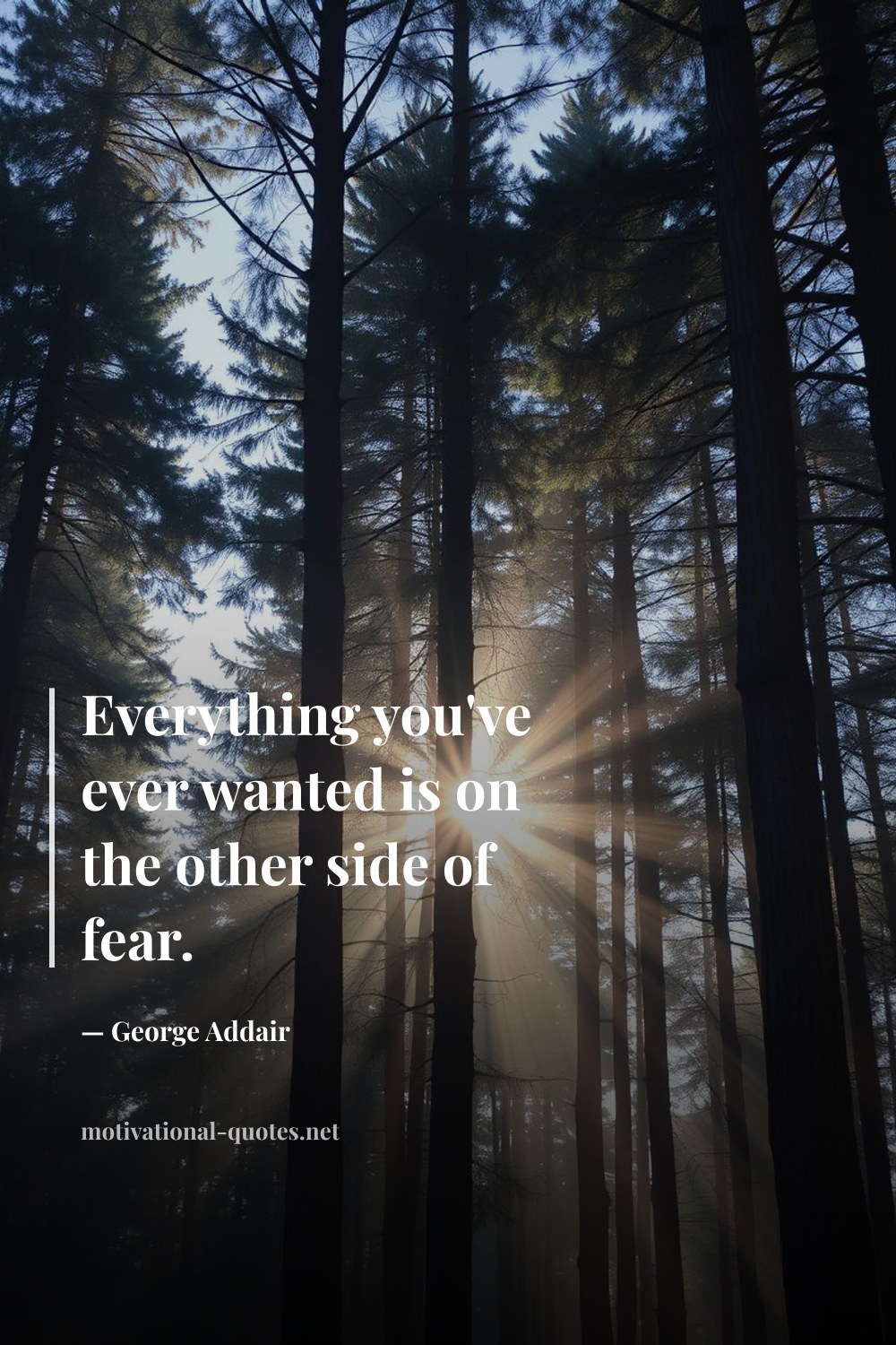 "Everything you've ever wanted is on the other side of fear." — George Addair