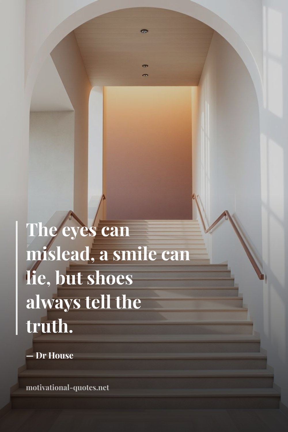 "The eyes can mislead, a smile can lie, but shoes always tell the truth." — Dr House