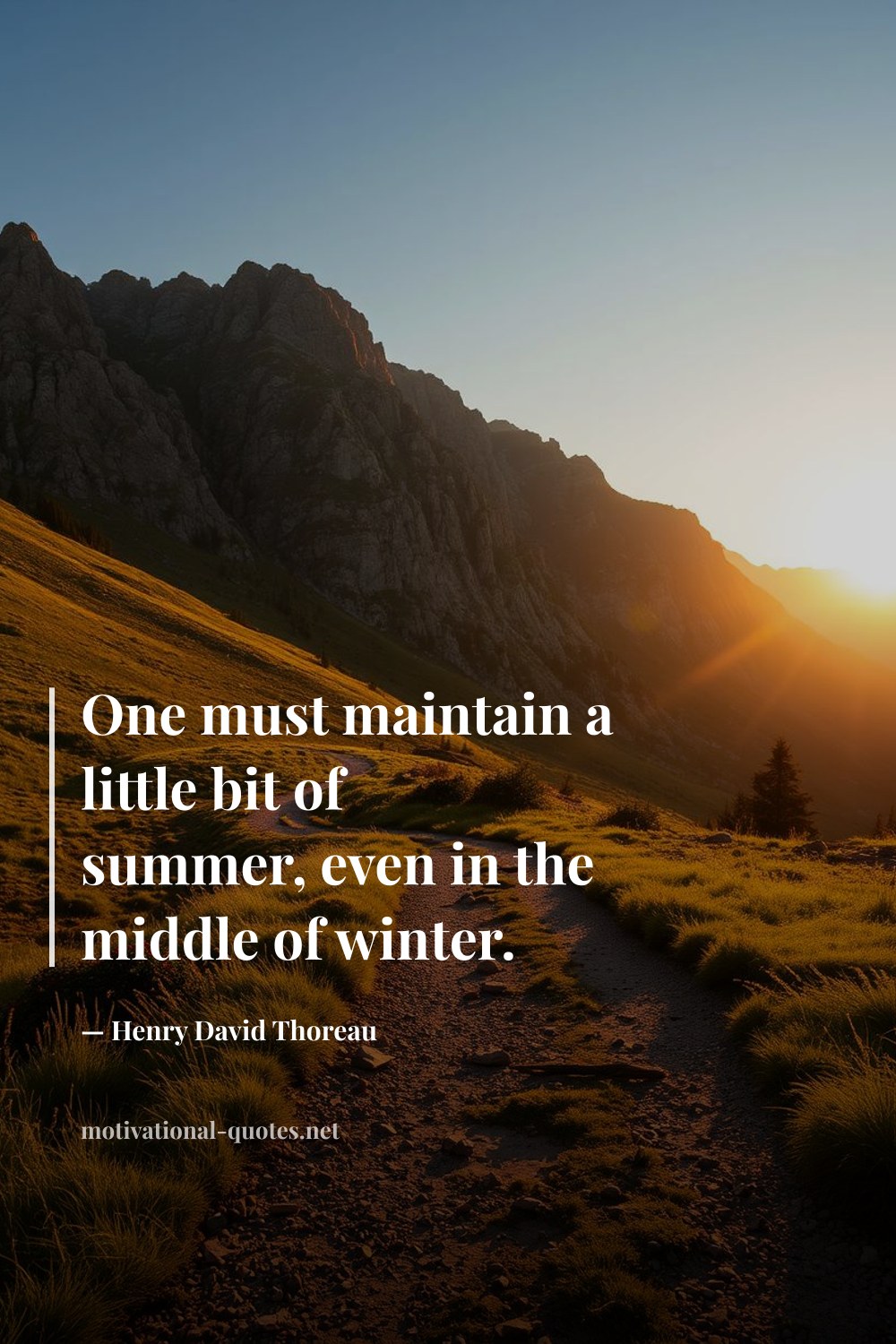 "One must maintain a little bit of summer, even in the middle of winter." — Henry David Thoreau